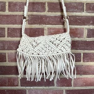 Woven Fringe Crossbody Bag